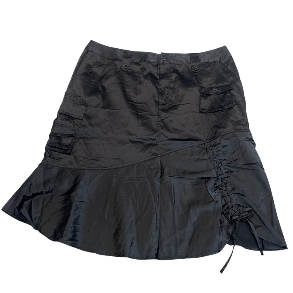 NWT Jypsy Jeans Womens Black Streetwear Fusion Gothic Y2K Mini Skirt Size 16 New